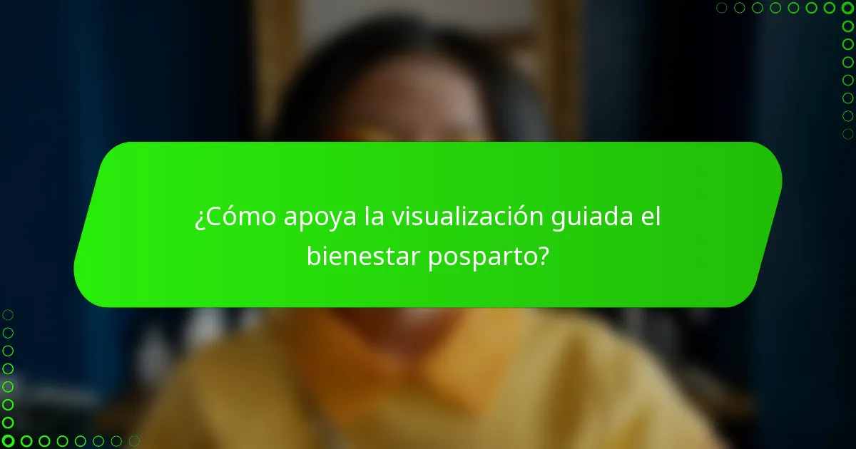 ¿Cómo apoya la visualización guiada el bienestar posparto?