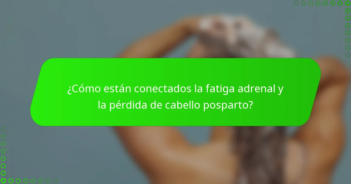 ¿Cómo están conectados la fatiga adrenal y la pérdida de cabello posparto?