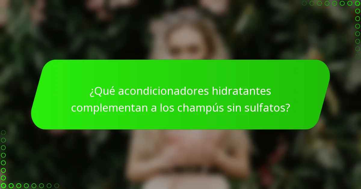 ¿Qué acondicionadores hidratantes complementan a los champús sin sulfatos?